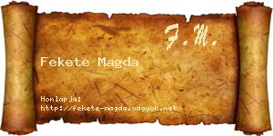 Fekete Magda névjegykártya